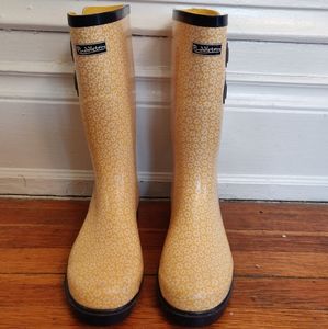 Puddletons Yellow Floral Rainboots